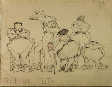  Italo Amerigo Passani  (Carrara, 1882) : Tutti in...tuta.  - Asta Stampe e Disegni - Libreria Antiquaria Gonnelli - Casa d'Aste - Gonnelli Casa d'Aste