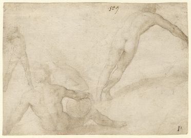  Francesco Morandini (detto il Poppi)  (Poppi, 1544 - Firenze, 1597) : Studi di quattro figure.  - Auction Prints and Drawings - Libreria Antiquaria Gonnelli - Casa d'Aste - Gonnelli Casa d'Aste