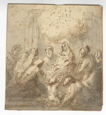  Donato Creti  (Cremona, 1671 - Bologna, 1749) : Natività.  - Auction Prints and Drawings - Libreria Antiquaria Gonnelli - Casa d'Aste - Gonnelli Casa d'Aste