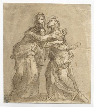  Donato Creti  (Cremona, 1671 - Bologna, 1749) : Visitazione.  - Auction Prints and Drawings - Libreria Antiquaria Gonnelli - Casa d'Aste - Gonnelli Casa d'Aste