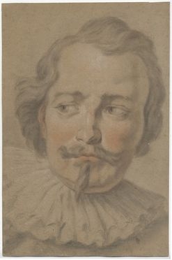  Louis Ren Vouet  (Parigi, 1637 - 1675) [attribuito a] : Ritratto virile.  - Asta Stampe e Disegni - Libreria Antiquaria Gonnelli - Casa d'Aste - Gonnelli Casa d'Aste