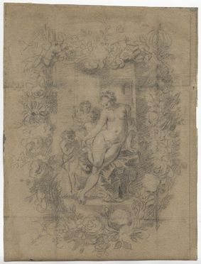  Jan II Brueghel (detto il Giovane)  (Anversa,, 1601 - 1678) : Venere e Amorini in cornice floreale.  - Auction Prints and Drawings - Libreria Antiquaria Gonnelli - Casa d'Aste - Gonnelli Casa d'Aste
