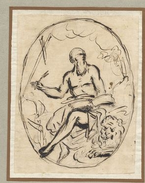  Agostino Scilla  (Messina, 1629 - Roma, 1700) : San Girolamo.  - Auction Prints and Drawings - Libreria Antiquaria Gonnelli - Casa d'Aste - Gonnelli Casa d'Aste