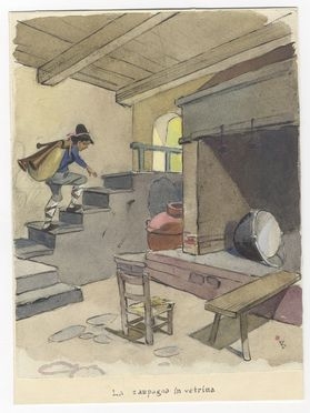  Piero Bernardini  (Firenze, 1891 - 1974) : La zampogna in vetrina.  - Auction Prints and Drawings - Libreria Antiquaria Gonnelli - Casa d'Aste - Gonnelli Casa d'Aste