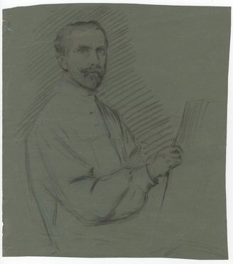  Emilio Mazzoni Zarini  (Firenze, 1869 - 1949) : Autoritratto.  - Asta Stampe e Disegni - Libreria Antiquaria Gonnelli - Casa d'Aste - Gonnelli Casa d'Aste