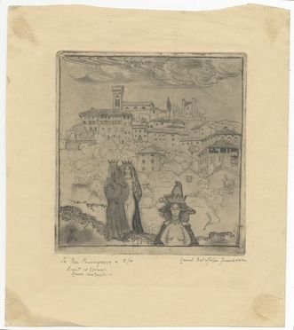  Raoul Dal Molin Ferenzona  (Firenze, 1879 - Milano, 1946) : Le  tre principesse.  - Auction Prints and Drawings - Libreria Antiquaria Gonnelli - Casa d'Aste - Gonnelli Casa d'Aste