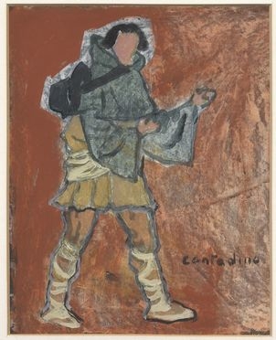  Gianni Vagnetti  (Firenze, 1897 - 1956) : Bozzetto di costume  teatrale. Contadino.  - Auction Prints and Drawings - Libreria Antiquaria Gonnelli - Casa d'Aste - Gonnelli Casa d'Aste