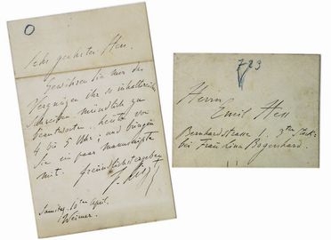  Liszt Franz : Lettera autografa firmata inviata ad un allievo.  - Asta LIBRI, MANOSCRITTI, STAMPE E DISEGNI - Libreria Antiquaria Gonnelli - Casa d'Aste - Gonnelli Casa d'Aste