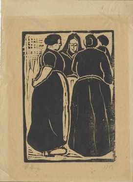  Achille Lega  (Brisighella, 1899 - Firenze, 1934) : Conversazione.  - Auction BOOKS, MANUSCRIPTS, PRINTS AND DRAWINGS - Libreria Antiquaria Gonnelli - Casa d'Aste - Gonnelli Casa d'Aste
