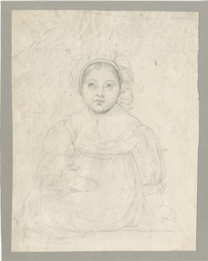  Giuseppe Bezzuoli  (Firenze, 1784 - 1855) : Bambina con cuffietta.  - Auction BOOKS, MANUSCRIPTS, PRINTS AND DRAWINGS - Libreria Antiquaria Gonnelli - Casa d'Aste - Gonnelli Casa d'Aste