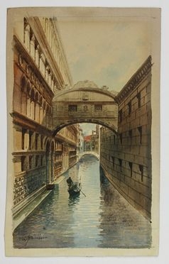  Andrea Biondetti  (1851 - 1946) : Ponte dei Sospiri a Venezia.  - Auction Timed Auction: Prints & drawings - Libreria Antiquaria Gonnelli - Casa d'Aste - Gonnelli Casa d'Aste
