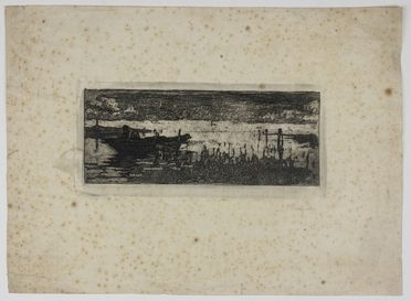  Emanuele Brugnoli  (Bologna, 1859 - Venezia, 1944) : Barca in laguna.  - Asta Asta a tempo: Stampe & disegni - Libreria Antiquaria Gonnelli - Casa d'Aste - Gonnelli Casa d'Aste