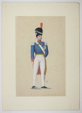 Ufficiale in uniforme napoleonica.  - Auction Timed Auction: Prints & drawings - Libreria Antiquaria Gonnelli - Casa d'Aste - Gonnelli Casa d'Aste