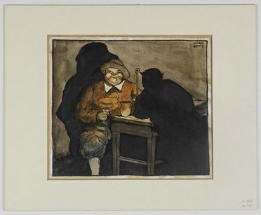  Dario Betti  (Firenze, 1891 - 1987) : Due uomini seduti a un tavolo.  - Auction Timed Auction: Prints & drawings - Libreria Antiquaria Gonnelli - Casa d'Aste - Gonnelli Casa d'Aste