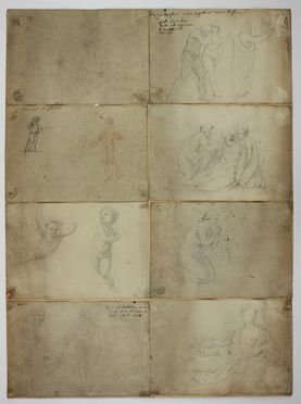 Otto fogli di studio da Masaccio, Raffaello, Benozzo Gozzoli.  - Auction Timed Auction: Prints & drawings - Libreria Antiquaria Gonnelli - Casa d'Aste - Gonnelli Casa d'Aste