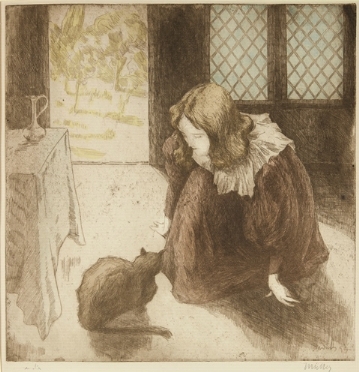  La peite fille au chat, 1897.