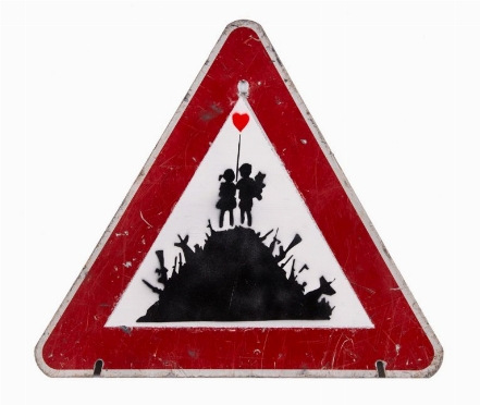 Banksy, Road sign, cartello stradale