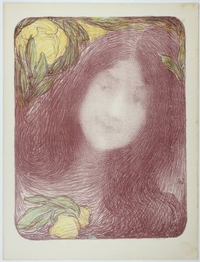  Edmond Franois Aman-Jean  (Chevry-Cossigny, 1860 - 1935) : Sous les fleurs.  - Auction Timed Auction: Prints & drawings - Libreria Antiquaria Gonnelli - Casa d'Aste - Gonnelli Casa d'Aste