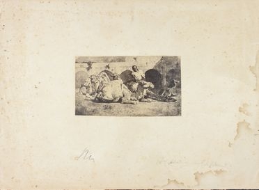  Mariano Fortuny y Marsal  (Tarragona, 1838 - Roma, 1874) : Cammelli in riposo.  - Asta Manoscritti, Libri, Autografi, Stampe & Disegni - Libreria Antiquaria Gonnelli - Casa d'Aste - Gonnelli Casa d'Aste