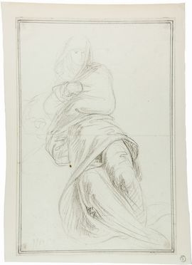  Tommaso Minardi  (Faenza, 1787 - Roma, 1871) : Figura femminile panneggiata.  - Asta Manoscritti, Libri, Autografi, Stampe & Disegni - Libreria Antiquaria Gonnelli - Casa d'Aste - Gonnelli Casa d'Aste