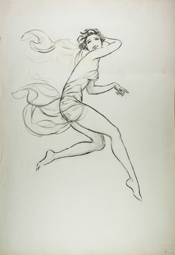  Luigi Bompard  (Roma, 1879 - 1953) : Danzatrice.  - Asta Manoscritti, Libri, Autografi, Stampe & Disegni - Libreria Antiquaria Gonnelli - Casa d'Aste - Gonnelli Casa d'Aste