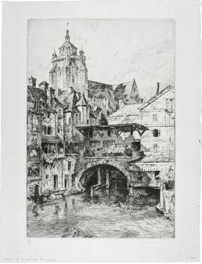  Pierre-Louis Moreau  (1879 - 1959) : Dôle: Le Canal des Tanneurs.  - Asta Manoscritti, Libri, Autografi, Stampe & Disegni - Libreria Antiquaria Gonnelli - Casa d'Aste - Gonnelli Casa d'Aste