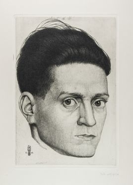  Dario Wolf  (Trento, 1901 - 1971) : Autoritratto.  - Asta Manoscritti, Libri, Autografi, Stampe & Disegni - Libreria Antiquaria Gonnelli - Casa d'Aste - Gonnelli Casa d'Aste