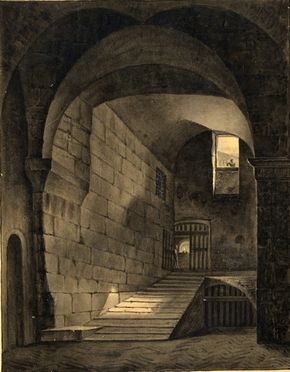  Adeodato Malatesta  (Modena, 1806 - 1891) : Scenografia con interno di carcere.  - Asta Libri, Grafica - Libreria Antiquaria Gonnelli - Casa d'Aste - Gonnelli Casa d'Aste