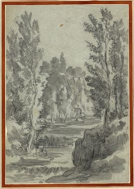  Gian Battista Bassi  (Massa Lombarda, 1784 - Roma, 1852) : Paesaggio alberato.  - Asta Libri, Grafica - Libreria Antiquaria Gonnelli - Casa d'Aste - Gonnelli Casa d'Aste