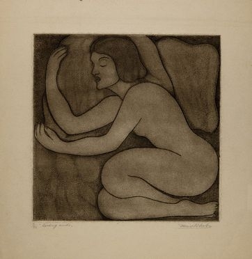  Dario Viterbo  (Firenze, 1890 - New York, 1961) : Resting nude.  - Asta Libri, Grafica - Libreria Antiquaria Gonnelli - Casa d'Aste - Gonnelli Casa d'Aste