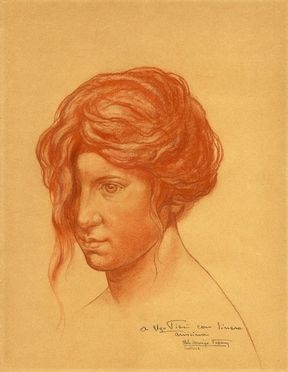  Italo Amerigo Passani  (Carrara, 1882) : Testa femminile.  - Asta Libri, Grafica - Libreria Antiquaria Gonnelli - Casa d'Aste - Gonnelli Casa d'Aste