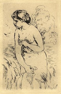  Pierre Auguste Renoir  (Limoges, 1841 - Cagnes, 1919) : Baigneuse debout, A Mi-Jambes.  - Asta Libri, Grafica - Libreria Antiquaria Gonnelli - Casa d'Aste - Gonnelli Casa d'Aste