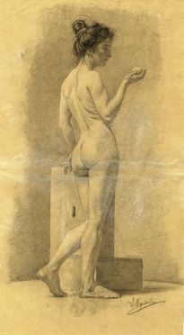  Adolfo Magrini  (Ferrara, 1876 - Milano, 1957) : Studio di nudo femminile.  - Asta Libri, Grafica - Libreria Antiquaria Gonnelli - Casa d'Aste - Gonnelli Casa d'Aste
