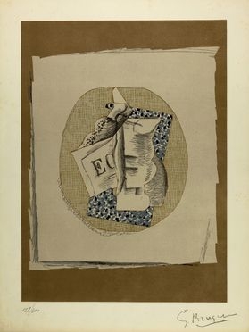  Georges Braque  (Argenteuil, 1882 - Parigi, 1963) : Verre et Journal.  - Asta Libri, Grafica - Libreria Antiquaria Gonnelli - Casa d'Aste - Gonnelli Casa d'Aste