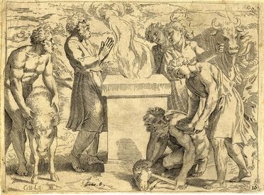  Giovanni Gaspare Lanfranco  (Parma, 1582 - Roma, 1647) : Il sacrificio di Noè.  - Asta Libri, Grafica - Libreria Antiquaria Gonnelli - Casa d'Aste - Gonnelli Casa d'Aste
