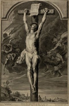  Paulus Du Pont (detto Pontius Paul)  (Anversa, 1603 - 1658) : Crocefissione.  - Auction Books, Prints and Drawings - Libreria Antiquaria Gonnelli - Casa d'Aste - Gonnelli Casa d'Aste