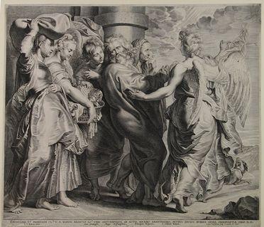  Lucas Vorsterman  (Zaltbommel, 1595 - Anversa, 1675) : Lot fugge da Sodoma con le figlie.  - Asta Libri, Grafica - Libreria Antiquaria Gonnelli - Casa d'Aste - Gonnelli Casa d'Aste