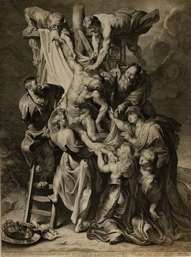  Lucas Vorsterman  (Zaltbommel, 1595 - Anversa, 1675) : Deposizione dalla croce.  - Asta Libri, Grafica - Libreria Antiquaria Gonnelli - Casa d'Aste - Gonnelli Casa d'Aste