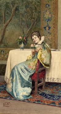  Luigi Folli  (1800 - 1880) : Donna seduta con rosa in mano.  - Asta Libri, Grafica - Libreria Antiquaria Gonnelli - Casa d'Aste - Gonnelli Casa d'Aste