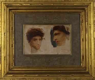  Luigi Serra  (Bologna, 1846 - 1888) : Studio di due teste femminili.  - Asta Libri, Grafica - Libreria Antiquaria Gonnelli - Casa d'Aste - Gonnelli Casa d'Aste