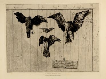  Flix Bracquemond  (Parigi, 1833 - 1914) : Le haut d'un battant de porte.  - Asta Libri, Grafica - Libreria Antiquaria Gonnelli - Casa d'Aste - Gonnelli Casa d'Aste