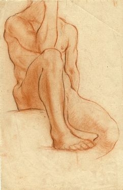  Francesco Nonni  (Faenza, 1885 - 1975) : Nudo maschile seduto.  - Asta Libri, Grafica - Libreria Antiquaria Gonnelli - Casa d'Aste - Gonnelli Casa d'Aste