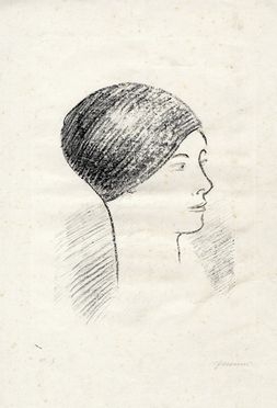  Francesco Nonni  (Faenza, 1885 - 1975) : Profilo femminile.  - Asta Libri, Grafica - Libreria Antiquaria Gonnelli - Casa d'Aste - Gonnelli Casa d'Aste