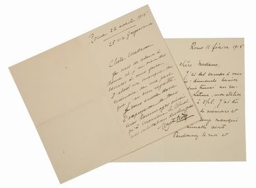  Rodin Auguste : 2 lettere autografe (?) firmate.  - Asta Libri, Grafica - Libreria Antiquaria Gonnelli - Casa d'Aste - Gonnelli Casa d'Aste