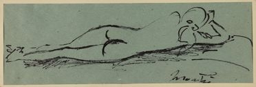  Giacomo [pseud. di Manzoni Giacomo] Manz  (Bergamo, 1908 - Roma, 1991) : Nudo femminile sdraiato.  - Asta Libri, Grafica - Libreria Antiquaria Gonnelli - Casa d'Aste - Gonnelli Casa d'Aste