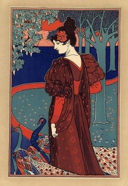  Louis John Rhead  (1857 - 1926) : La Femme aux Paons.  - Asta Libri, Grafica - Libreria Antiquaria Gonnelli - Casa d'Aste - Gonnelli Casa d'Aste