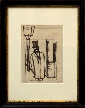  Mario Sironi  (Sassari, 1885 - Milano, 1961) : Uomo con gibus.  - Asta Design, Grafica - Libreria Antiquaria Gonnelli - Casa d'Aste - Gonnelli Casa d'Aste