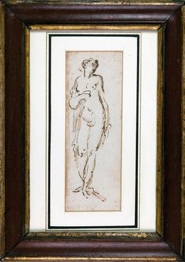  Giovan Battista Mariotti  (1690 - 1747) [attribuito a] : Studio di figura femminile.  - Asta Grafica, Dipinti ed Oggetti d'Arte dal XV al XX secolo - Libreria Antiquaria Gonnelli - Casa d'Aste - Gonnelli Casa d'Aste