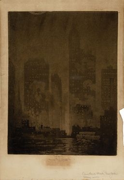  Joseph Pennell  (Filadelfia, 1857 - New York, 1926) : From Courtland Street Ferry.  - Asta Grafica, Dipinti ed Oggetti d'Arte dal XV al XX secolo - Libreria Antiquaria Gonnelli - Casa d'Aste - Gonnelli Casa d'Aste