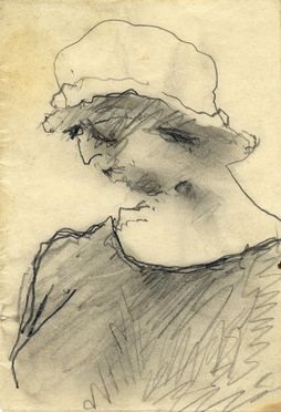  Domenico Rambelli  (Faenza, 1886 - Roma, 1972) : Donna con cappello.  - Asta Grafica, Dipinti ed Oggetti d'Arte dal XV al XX secolo - Libreria Antiquaria Gonnelli - Casa d'Aste - Gonnelli Casa d'Aste